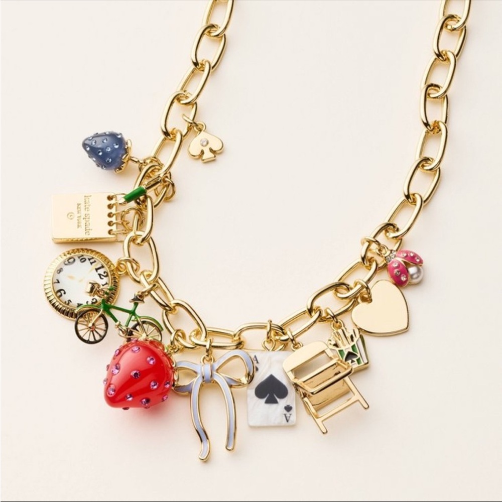 Kate Spade NY X Target Limited Edition Chunky Charm Statement Necklace - Picture 2 of 5